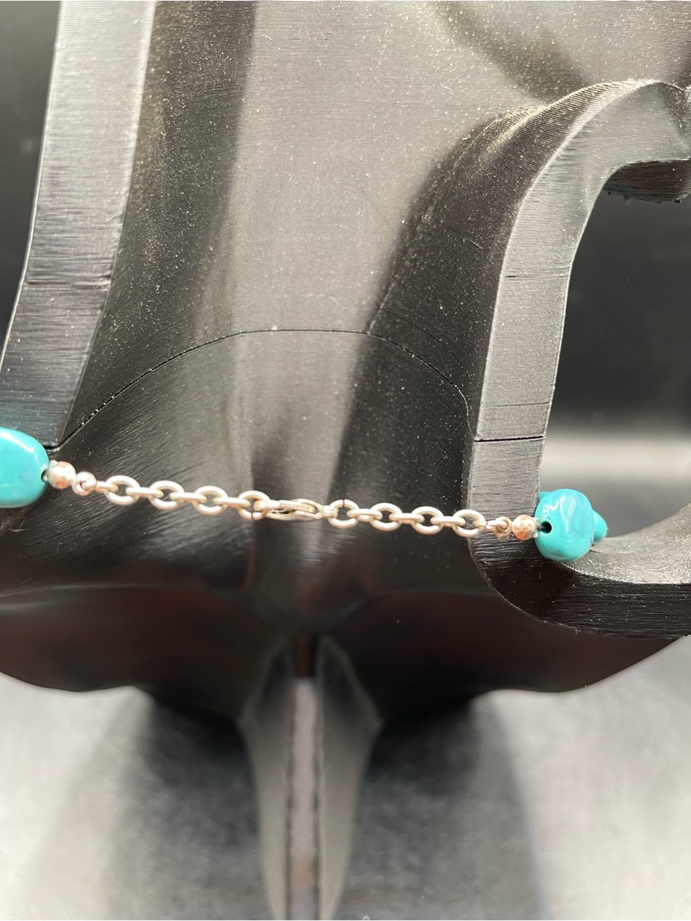 Vintage Avon Faux Turquoise Y-drop Pendant Necklace & Dusty - Picture 4 of 5